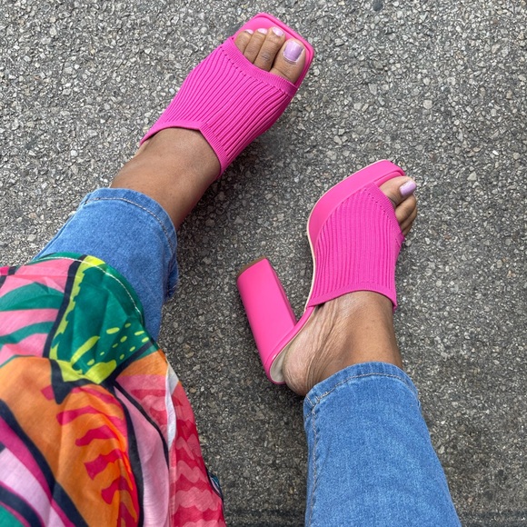 Pink Platform Mules - Picture 3 of 9